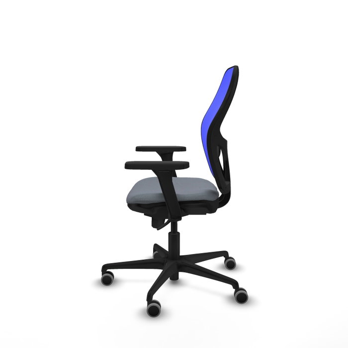 PIQUERAS Y CRESPO Silla de oficina Jorquera con mecanismo Sincro, Tela Gris y Malla Azul