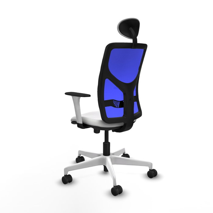 PIQUERAS Y CRESPO Silla de oficina Motilla con mecanismo Sincro/Traslack Blanco y Azul PIQUERAS Y CRESPO Silla de oficina Motilla con mecanismo Sincro/Traslack Blanco y Azul