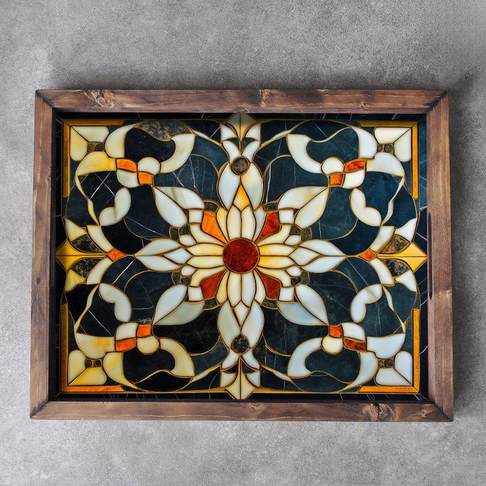 Aberto Design REF001 Bandeja de Madera Maciza 48 x 38 x 4 cm