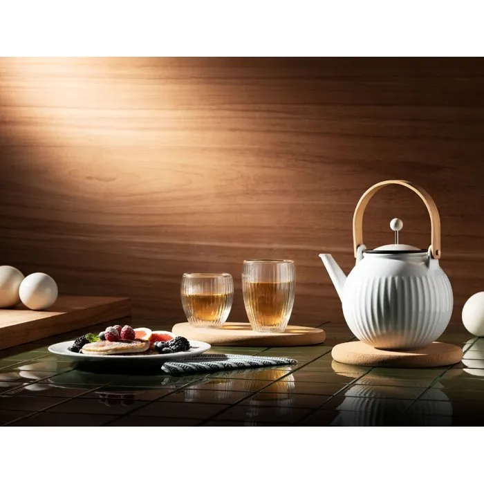 BODUM BOD0699965419479 Tetera Douro de Porcelana con Filtro de Acero Inoxidable, 1.5 Litros