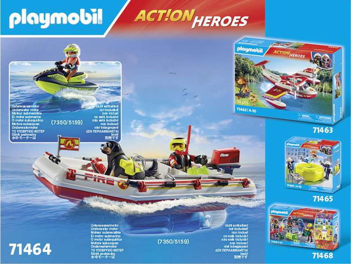 Playmobil Action Bote de bomberos con moto acuática y accesorios Playmobil Action Bote de bomberos con moto acuática y accesorios