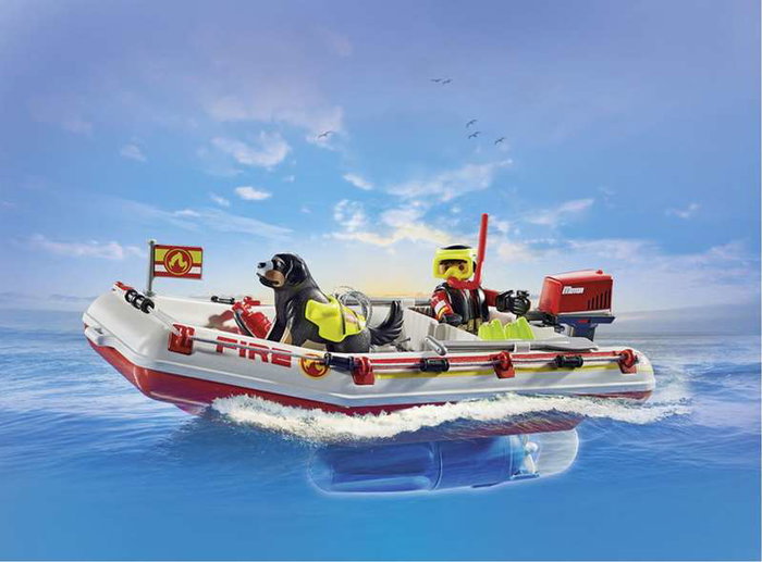 Playmobil Action Bote de bomberos con moto acuática y accesorios Playmobil Action Bote de bomberos con moto acuática y accesorios
