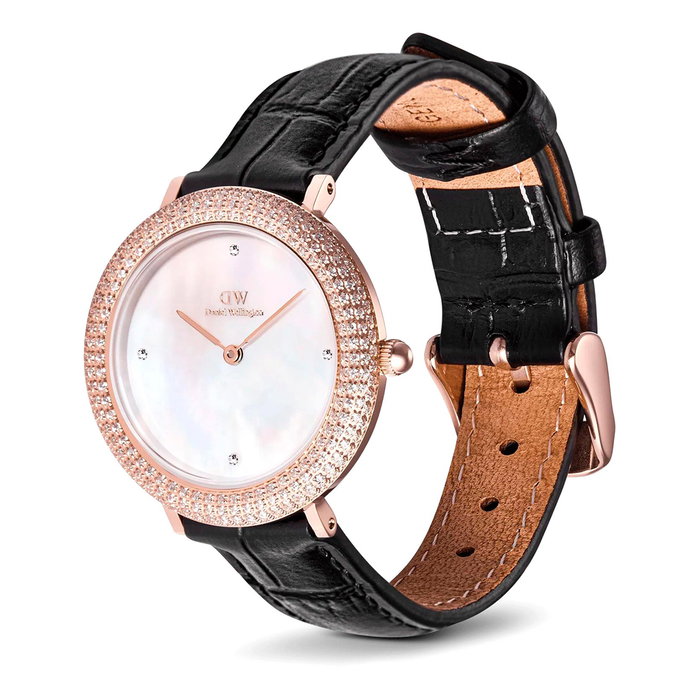 Daniel Wellington DW00100827 con bisel de circonita y correa de cuero Daniel Wellington DW00100827 con bisel de circonita y correa de cuero
