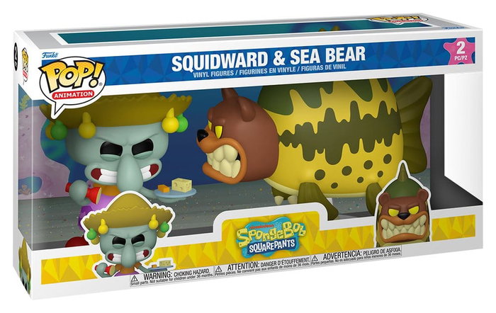 Bob Esponja Figura Pack de 2 POP! Animation Vinyl Squidward & Sea Bear 9 cm