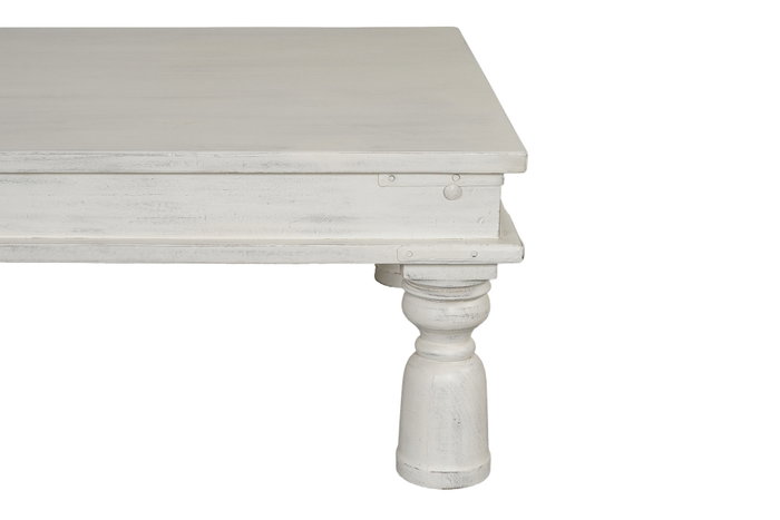 DKD Home Decor Mesa de Centro de Madera Decapé Blanco 170x102x47