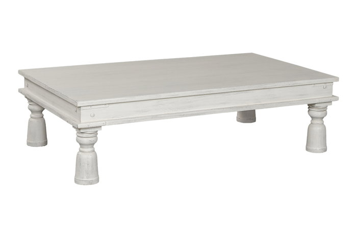 DKD Home Decor Mesa de Centro de Madera Decapé Blanco 170x102x47