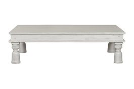 DKD Home Decor Mesa de Centro de Madera Decapé Blanco 170x102x47
