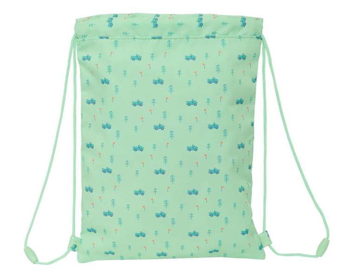 Bolsa Mochila con Cuerdas Safta Coches Verde 26 x 34 x 1 cm