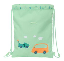 Bolsa Mochila con Cuerdas Safta Coches Verde 26 x 34 x 1 cm