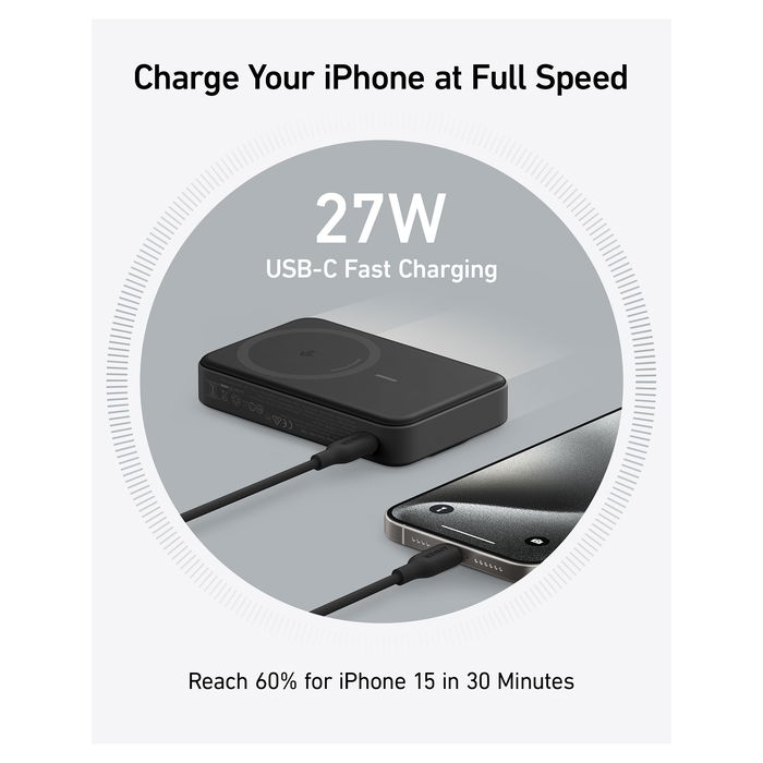 Anker 633 MagGo Power Bank Inalámbrico Magnético 10000 mAh 15W Negro