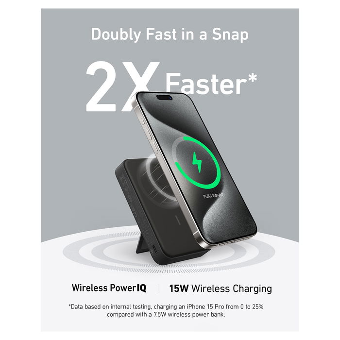 Anker 633 MagGo Power Bank Inalámbrico Magnético 10000 mAh 15W Negro