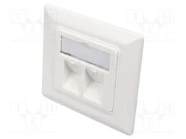 DIGITUS Enchufe de pared Keystone angular blanco con 2 puertos