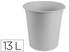 Q-connect Papelera KF00610 Plástico Gris Opaco 13 Litros Ø21 x 29 cm