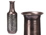Giftdecor Jarron Relieve Alto Plata Envejecido 14x46x14cm (Set de 4)