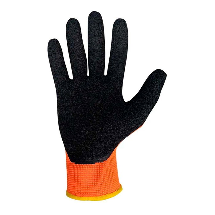 Juba Guante Keep Safe T-9 L, Poliéster con Palma Látex Rugoso, Naranja y Negro