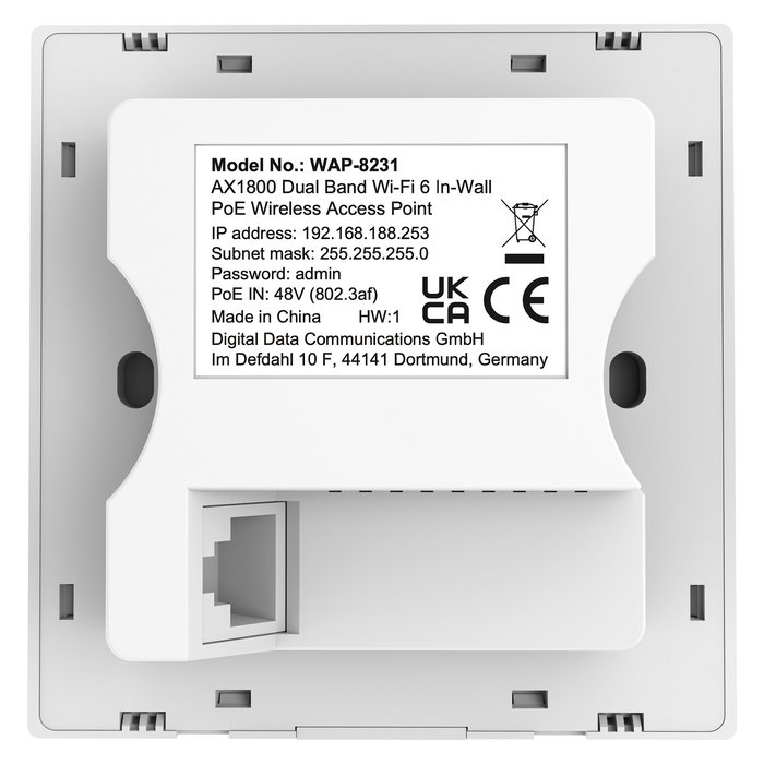 Level One WAP-8231 AX1800 Wireless Dual Band WiFi 6 Access Point WS