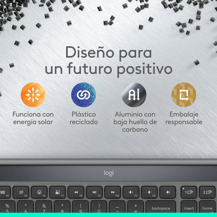 Logitech Signature Slim Solar+ K980 Teclado Solar Inalámbrico Bluetooth Grafito Español