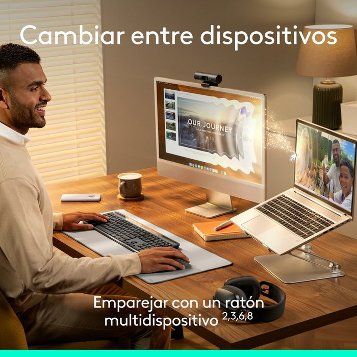 Logitech Signature Slim Solar+ K980 Teclado Solar Inalámbrico Bluetooth Grafito Español