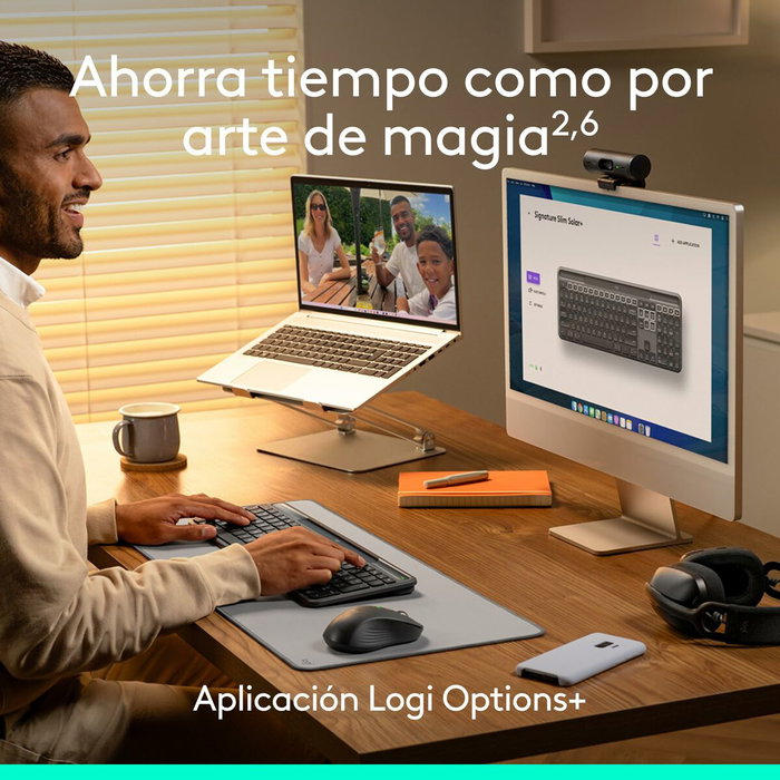 Logitech Signature Slim Solar+ K980 Teclado Solar Inalámbrico Bluetooth Grafito Español