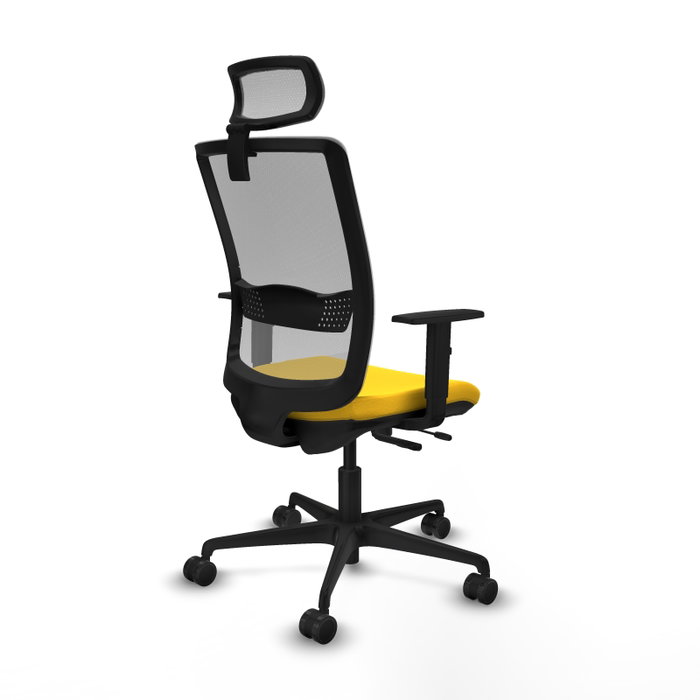 PIQUERAS Y CRESPO Silla de oficina Haches con mecanismo Sincro/Traslack, Amarillo y Gris