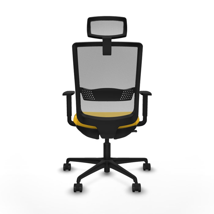 PIQUERAS Y CRESPO Silla de oficina Haches con mecanismo Sincro/Traslack, Amarillo y Gris
