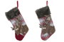 DKD Home Decor Calcetines de Poliéster Surtidos Rojo, Marrón y Gris