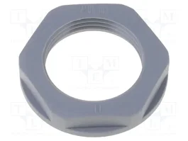 HELU Tuerca con brida PG21 de poliamida gris oscuro