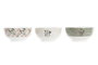 DKD Home Decor Set de 12 Cuencos de Porcelana Mariposa Rosa y Beige