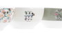 DKD Home Decor Set de 12 Cuencos de Porcelana Mariposa Rosa y Beige