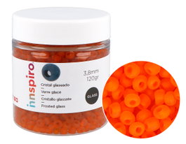 Innspiro Rocalla de vidrio redonda glaseado naranja 3,8mm 120gr
