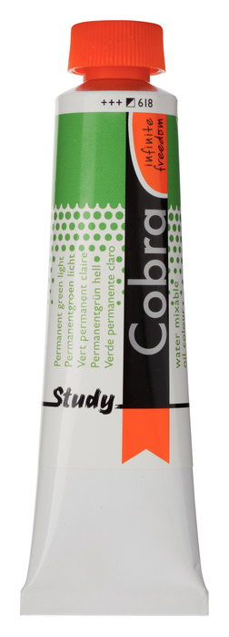 Cobra Study Color Verde Permanente Claro 618 Óleo Miscible con Agua 40 ml Cobra Study Color Verde Permanente Claro 618 Óleo Miscible con Agua 40 ml