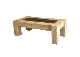 DKD Home Decor Mesa Centro Alpino Natural Abeto y MDF 140 x 70 x 46 cm