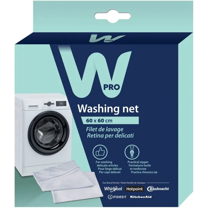 Wpro WAS606 Red de lavado con cremallera 60 x 60 cm Wpro WAS606 Red de lavado con cremallera 60 x 60 cm