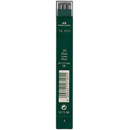 Faber Castell Minas TK 9071 Dibujo 3,15 mm 6B Estuche 10 Ud Negro Intenso