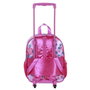 Karactermania Mochila 3D con Ruedas Pequeña Princesas Disney Flowers Rosa