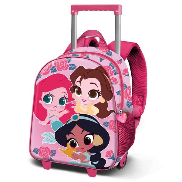 Karactermania Mochila 3D con Ruedas Pequeña Princesas Disney Flowers 26 x13 x34 cm