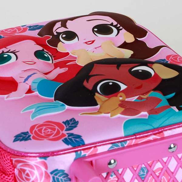 Karactermania Mochila 3D con Ruedas Pequeña Princesas Disney Flowers 26 x13 x34 cm Karactermania Mochila 3D con Ruedas Pequeña Princesas Disney Flowers 26 x13 x34 cm