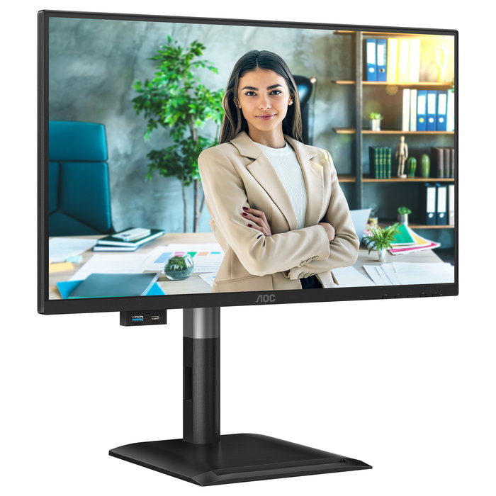 AOC 24P4U Monitor 23.8" IPS Full HD 1920x1080 120Hz 4ms AMD FreeSync HDMI DisplayPort DVI USB-C Altavoces Negro Altura Ajustable