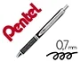 Pentel Bolígrafo Retráctil Energel BL407A 0,7 mm Tinta Gel Negra Cuerpo Metálico Plata con Estuche