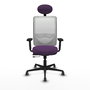 PIQUERAS Y CRESPO Silla de oficina Zulema con mecanismo Sincro/Traslack, Morado y Blanco