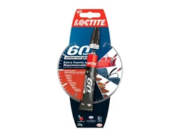 Loctite Pegamento Universal Extra Fuerte 60 Segundos, Adhesivo Instantáneo para Bricolaje, Reposicionable, Tubo 20 g