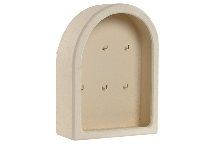 DKD Home Decor Guardallaves MDF Metal Arco Beige DKD Home Decor Guardallaves MDF Metal Arco Beige