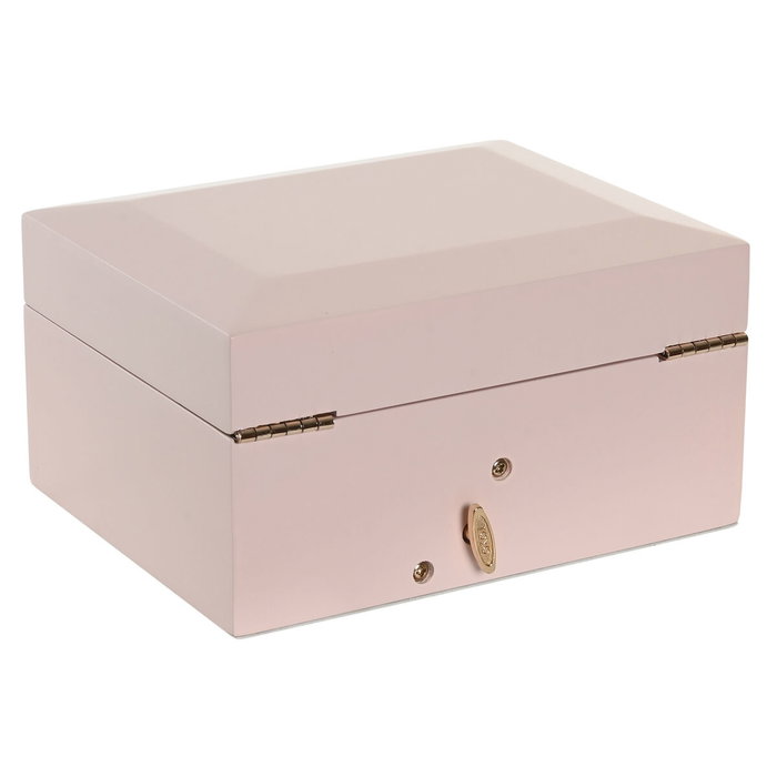 DKD Home Decor Joyero de Madera y Espejo Musical Rosa 18x14x9,5 cm