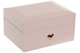 DKD Home Decor Joyero Romantico Rosa 14 x 9.5 x 18 cm