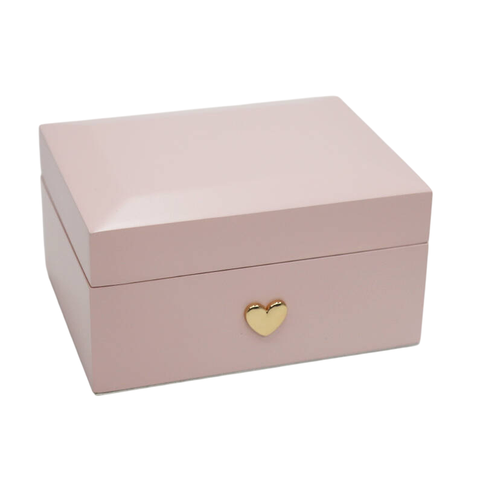 DKD Home Decor Joyero de Madera y Espejo Musical Rosa 18x14x9,5 cm