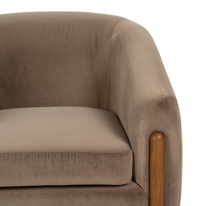 Sillón Taupe Tejido-Madera Salón 87 X 80 X 81 cm