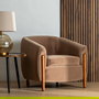 Sillón Taupe Tejido-Madera Salón 87 X 80 X 81 cm