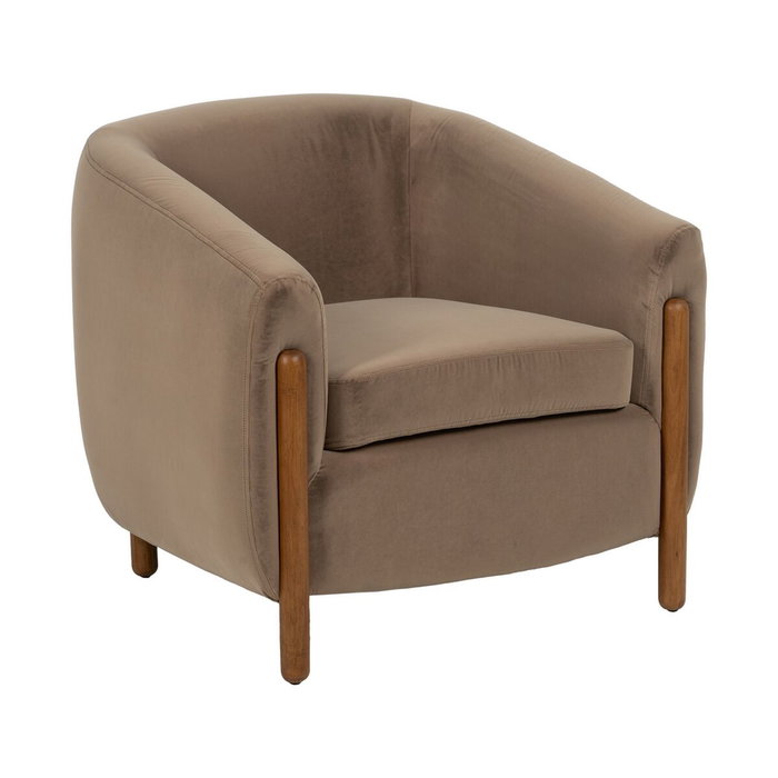 Ixia Sillón Taupe de Tejido y Madera