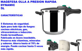 Magefesa Olla a Presión Rápida Dynamic DB-5 de 5 Litros