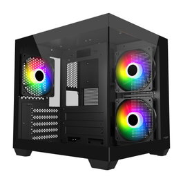 FSP S140-BA Carcasa SFF Negro con Vidrio Templado